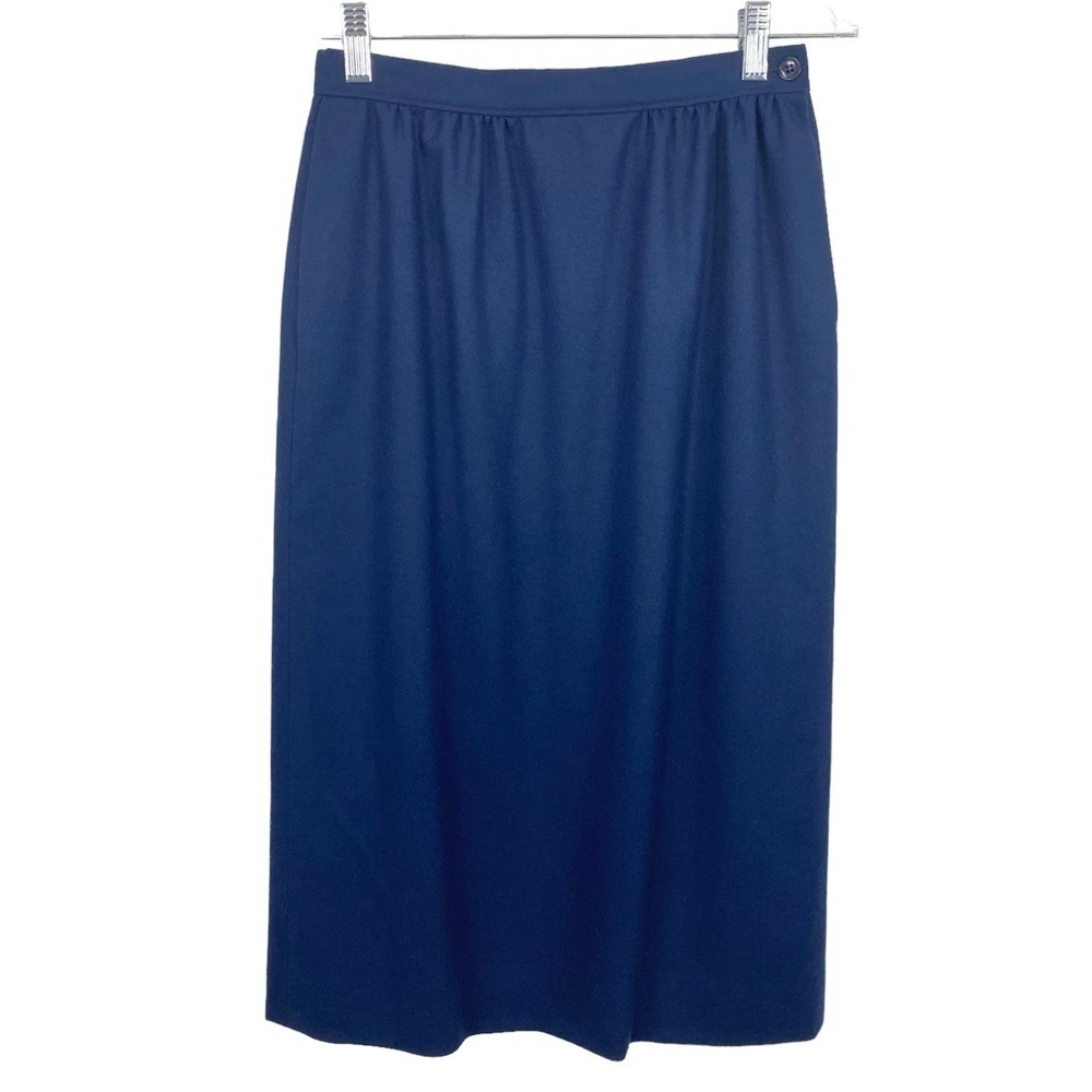 Vintage Pendleton virgin wool A-Line midi skirt Navy size 6